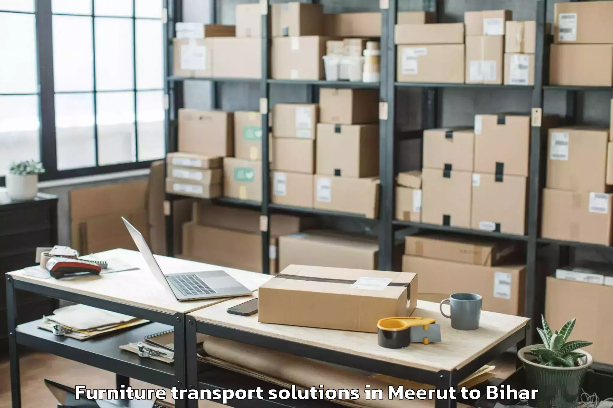 Expert Meerut to Motipur Furniture Transport Solutions